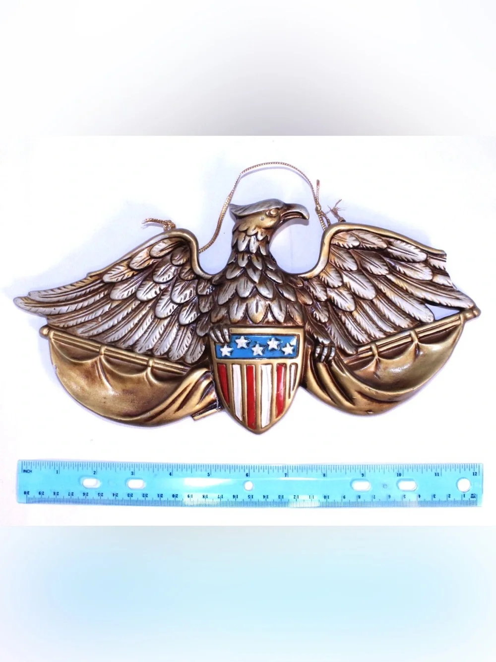 Patriotic Eagle Wall Plaque with Shield *SIGNIFICANT DAMAGE*
